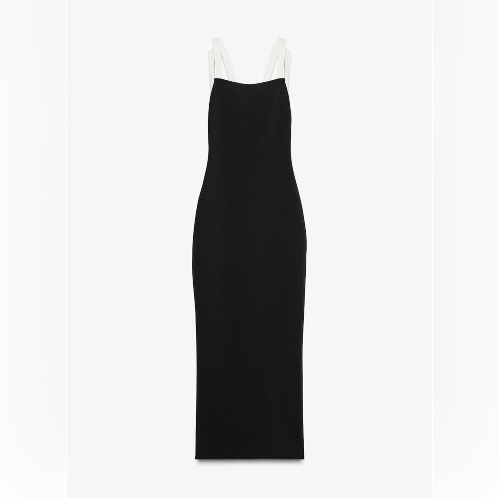Zara CONTRAST STRETCH HALTER DRESS - Picture 7 of 7